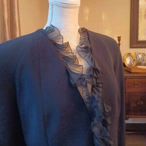 Gorgeous Black Giorgio Armani Dressy Suit Jacket with Ruffle Detail